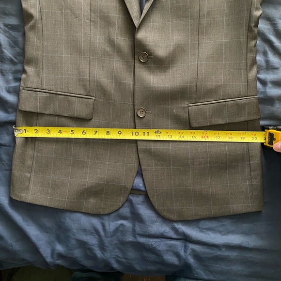 Combatant Gentlemen Brown/Blue Windowpane 3-piece Suit - Picture 11 of 16